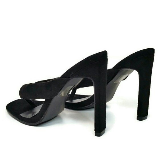 Boohoo Open Toe Post Thong Slim Heel Mule Sandals - Picture 3 of 10